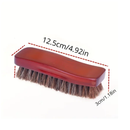 1pc Natural Wood Bristle Horse Hair Shoes Boot Brush Care Clean Shine Polish Brush
