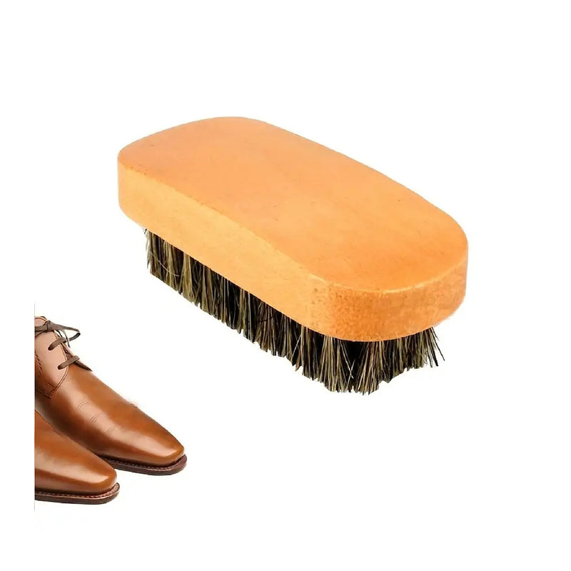 1pc Premium Pig Hair Shoe Shine Brush for Boots, Shoes, and Leather Care - Clean and Protect Nubuck Boots with Soft Bristles