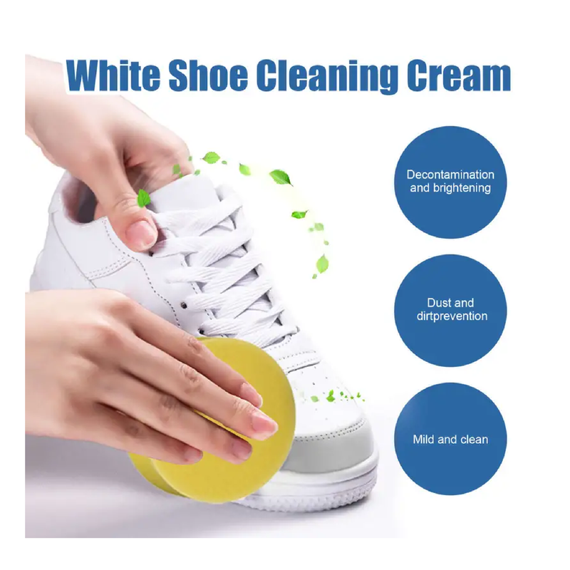 1pc Small Shoe Cleaning Cream White Shoe Cleaning Stained, Yellowing Shoe Edge No-Rinse Cleaning Cream