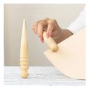 1pc Solid Wood Leather Craft Edge Slicker Burnishing Burnisher Multi-Size Set For Polished Edge Leathercraft Working Tool