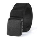 1pc Unisex Black Tactical Belt, Stretch Solid Color Buckle Belt, Outdoor Hiking Climbing Training Waist Belt