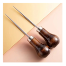 1pc Wooden Handle Gourd Awl Scratch Awl Suitable For Leather Punching Or DIY Handmade