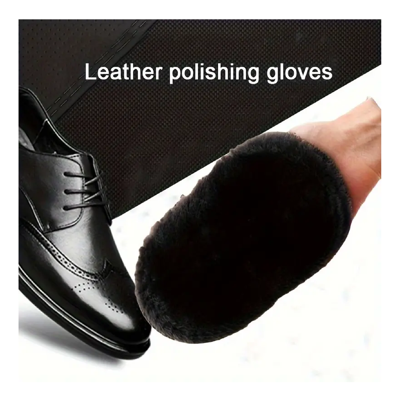 1pc, Multifunctional Polishing Plush Shoe Cleaning Gloves, Household Cleaning Tools, Gloss Leather Maintenance Brush, Portable Shoe Cloth Leather Bag Cleaning Gloves, Leather Shoe Oil Gloss Brush, Suitable For All Kinds Of Leather Products