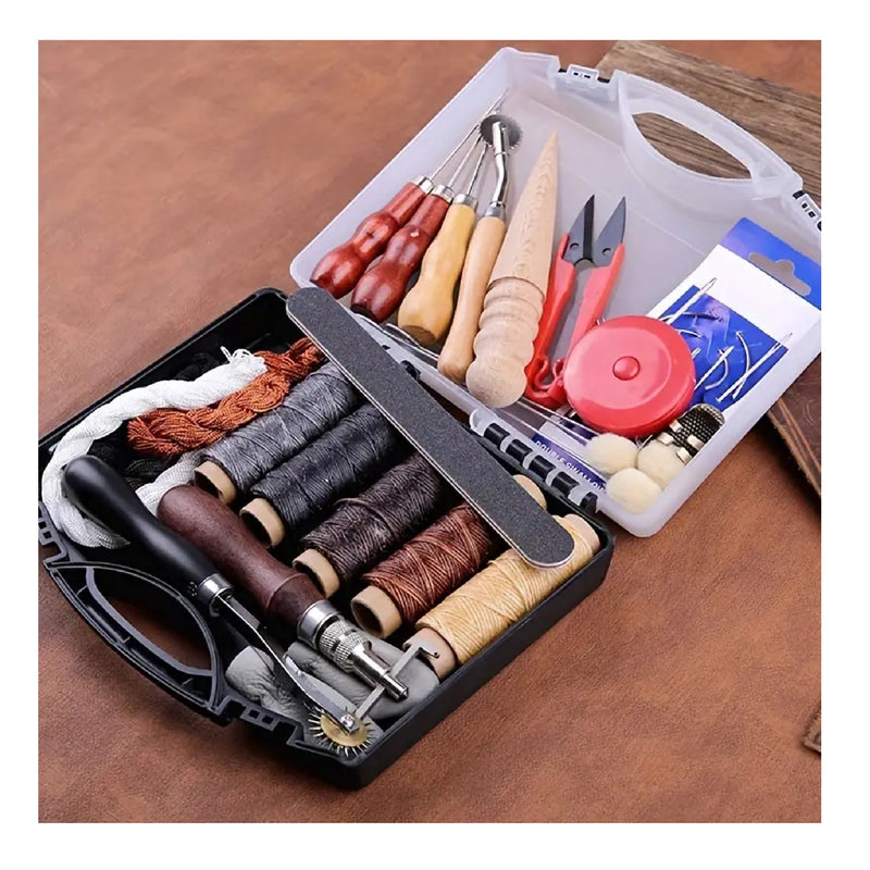 1set Leather Craft Tools Leather Working Tools Kit With Storage Bag Le
