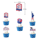 20 Pcs Independence Day Cupcake Toppers 4th of July National Day Decorations Supplies Patriotic Party Decor