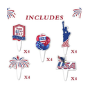 20 Pcs Independence Day Cupcake Toppers 4th of July National Day Decorations Supplies Patriotic Party Decor