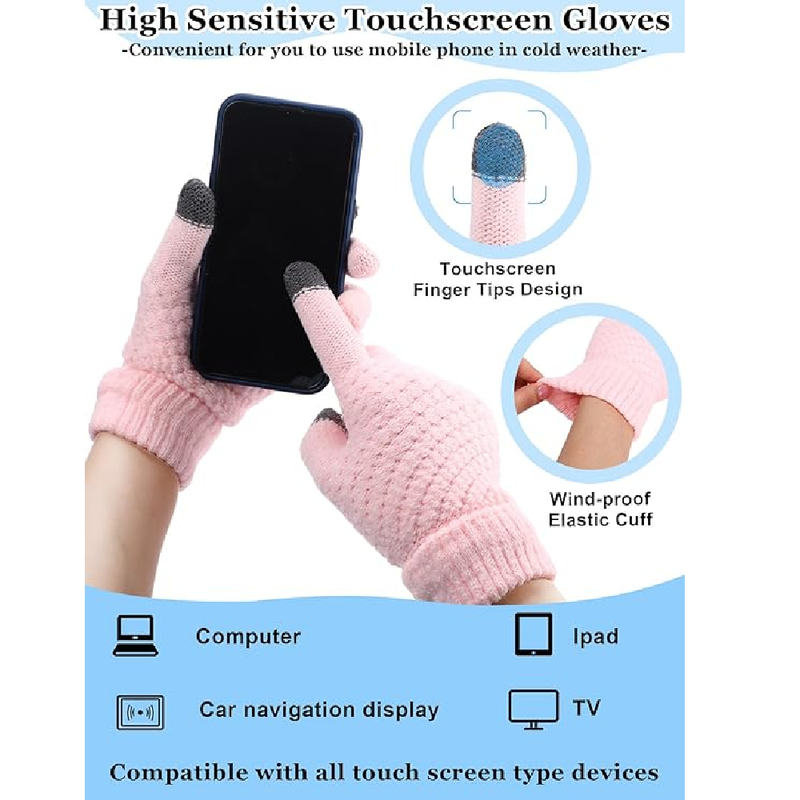 20pcs Winter Hat Scarf Gloves Sock Set Knit Beanie Hat Touchscreen Gloves