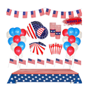 242Pcs 4th of July Party Supplies Includes Tablecloth Plates Napkins Cups Flatware and Small American Flag