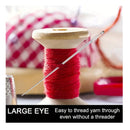 25pcs Large Eye Hand Sewing Needle, Sewing Needles Large Eye, Cross Stitch Needle, Leather Needles With Wood Needle Case, Embroidery Needle Storage For Hand Sewing
