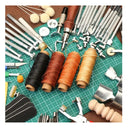 273pcs Leather Working Tools And Supplies With Leather Tool Box Cutting Mat Hammer Stamping Tools Needles Snaps And Rivets Kit, Perfect For Stitching Punching Cutting Sewing Leather Craft Making