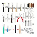 273pcs Leather Working Tools And Supplies With Leather Tool Box Cutting Mat Hammer Stamping Tools Needles Snaps And Rivets Kit, Perfect For Stitching Punching Cutting Sewing Leather Craft Making