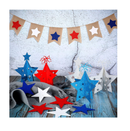 27 Pieces 4th of July Patriotic Party Decorations 3D Five pointed Star Table Centerpieces Glitter Patriotic Stars Decorations for Independence
