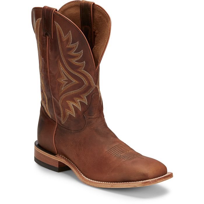 Tony Lama Men's Avett 11" Square Toe Blue (7956) Color Honey Brown