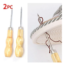 2pcs Wooden Handle Sewing Awl, Speedy Hand Stitcher For DIY Sew Repairing Canvas Leather