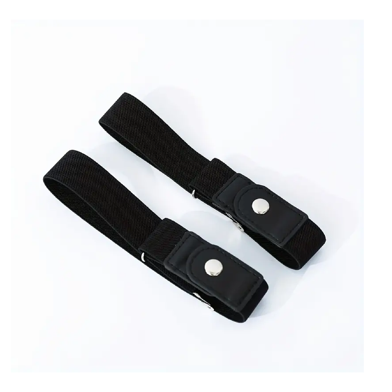 2pcs/set No Buckle Elastic Belt For Women Men Unisex Stretch Belt For Pants Jeans Casual Buckle Free Adjustable Invisible Belt