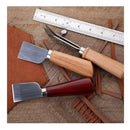 2pcs/set Wood Color/Burgundy Stainless Steel Beech Wood Handle DIY Handmade Artificial Leather Tools Artificial Leather Knife