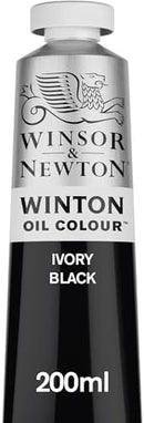 Winsor & Newton Winton Oil Colour Bundle, 2 x 200ml (6.75-oz) Tubes, Titanium White & Ivory Black | 1 count (pack of 1) — 4
