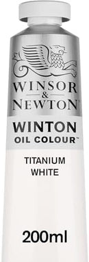 Winsor & Newton Winton Oil Colour Bundle, 2 x 200ml (6.75-oz) Tubes, Titanium White & Ivory Black | 1 count (pack of 1) — 3