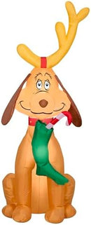 Gemmy 4 Foot Dr. Seuss The Grinch Reindeer Max Light Up Christmas Inflatable Lawn Decoration — 3
