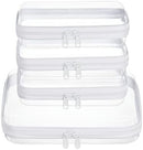 WELPIRT 4 pcs Clear Zipper Pouches,Hard Shell Zipper Case