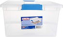 Sterilite Deep Clip Box, Stackable Small Storage Bin with Latching Lid, Plastic Container to Organize Paper, Office, Home, Clear Base and Lid, 1-Pack — 3