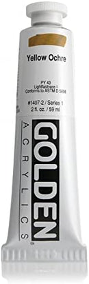 Golden Heavy Body Acrylic Paint, 2-Ounce, Yellow Ochre (GLDNHB-14072) | 2 Fl Oz (Pack of 1) — 3