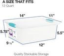 Tribello Plastic Storage Containers, 12 Qt, Clear with Lids, 2 Pack, Made in USA (Deep - 14 x 11 x 6) — 4