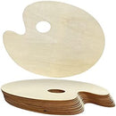 12 Pack Unfinished Wood Palette 12 x 9 inch Wooden Oval Painting Palette for Crafts — 3