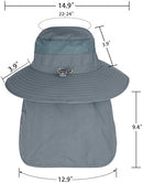 ZOORON Fishing Sun Hat with Neck Flap, UPF 50+ UV Protection