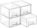 Vtopmart 4 Pack Small Clear Stackable Storage Drawers for Desk, Countertop