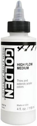 High Flow Medium by GOLDEN, 4 fl. oz. Bottle, Professional Acrylic Medium, Transparent — 2