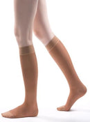 Allegro Knee High Sheer 20-30 mmHg Compression Socks for Men & Women | X-Large Full-Calf | Fawn — 2
