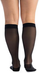 EvoNation Women's Sheer Knee High 20-30 mmHg Firm Compression Stockings | Medium | Black — 3