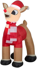 Gemmy 42" Inflatable Airblown Standing Rudolph in Santa Outfit — 3