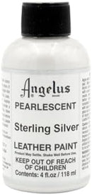 Angelus 4 oz Leather Paint, Sterling Silver — 4