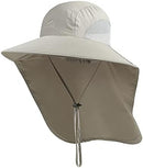 KOOLSOLY Safari Sun Hat with Neck Flap, UPF 50+, Wide Brim