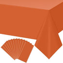 12Pcs Orange Tablecloths for Rectangle Tables, Disposable Plastic Table Cloth, Waterproof Table Cover for Fall Thanksgiving Harvest Birthdays Weddings Party Decorations,54 x 108 Inch | 12 Pack — 8