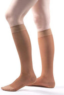 Allegro Knee High Sheer 20-30 mmHg Compression Socks for Men & Women | X-Large Full-Calf | Fawn — 3