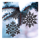 36pcs Black Christmas Snowflake Ornaments, Plastic Glitter Hanging Snow Flakes for Christmas Tree Decorations Winter Wonderland Frozen Birthday Party Holiday Home Decor Craft Snowflakes