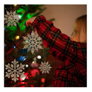 36pcs Christmas Champagne Gold Snowflake Ornaments Plastic Glitter Snow Flakes Ornaments for Winter Christmas Tree Decorations Size Varies Craft Snowflakes