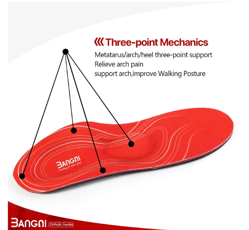 3ANGNI Arch Support Insoles, Orthotic Insoles for Flantar Fasciitis Flat Feet Low Arch Pronation Metatarsalgia,