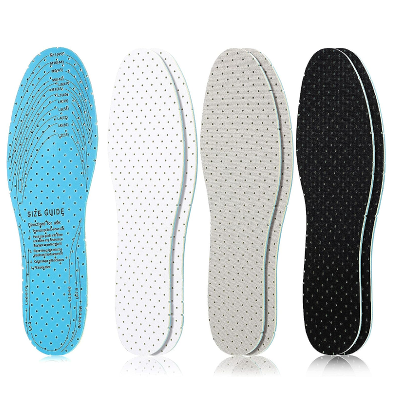 3 Pairs Breathable Shoe Insoles Inserts Ultra-Soft Cushioning Walking Comfort Insoles Double-Layer Latex Foam Perforated Insoles Replacement Insoles for Men 7-11 Woman 2-8