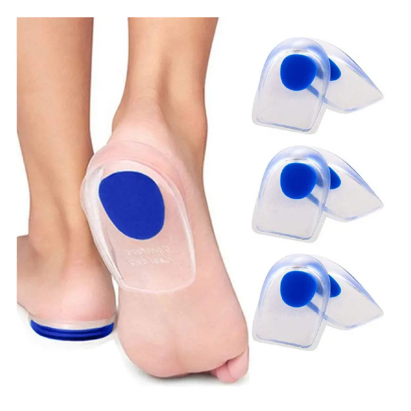 3 Pairs Gel Heel Pad Plantar Fasciitis Inserts - Silicone Heel Pads For Heel, Bone Spurs And Achilles, Gel Heel Pads And Cups, Pads And Shock Absorbing Support