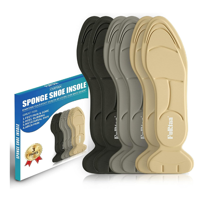 (3 Pairs) Shoe Insoles,Heel Insoles,Sponge Shoes Pads with Heel Grips Inserts,Heel Cushions