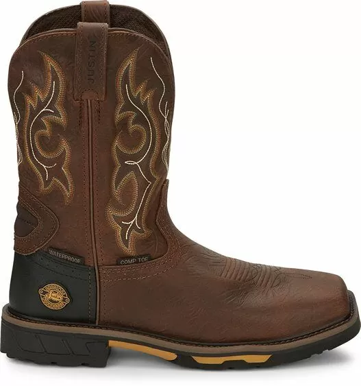 Justin Boots Work Joist Rustic 11" (WK4625) Color Brown Size 8.5D