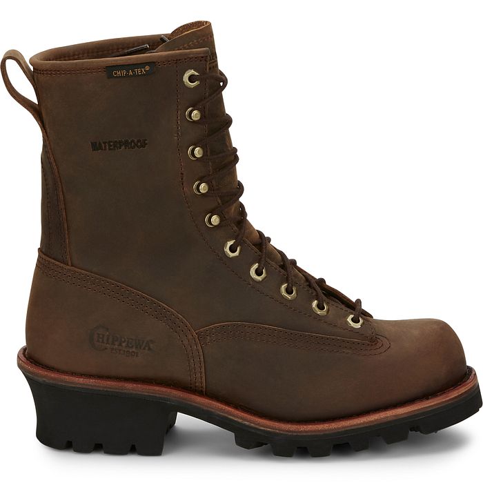 Chippewa Boots Mens Paladin 8" Waterproof | Style 73100 Color Bay Apache (Brown)