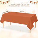 12Pcs Orange Tablecloths for Rectangle Tables, Disposable Plastic Table Cloth, Waterproof Table Cover for Fall Thanksgiving Harvest Birthdays Weddings Party Decorations,54 x 108 Inch | 12 Pack — 4