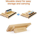 plusvivo Domino Racks Set of 2, Wooden Domino Trays Holders Organizer for…