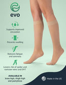 EvoNation Women's Sheer Knee High 20-30 mmHg Firm Compression Stockings | Medium | Black — 7