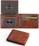 RUNBOX Wallet for Men -Slim Rfid Leather Mens Bifold Novelty Wallets 2 ID Window With Gift Box Men's Accessories